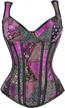 kimring women's gothic jacquard shoulder straps tank overbust corset bustiers 1 logo