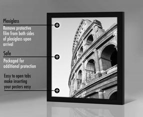 img 2 attached to Americanflat 20X24 Black Composite Wood Poster Frame With Polished Plexiglass - Horizontal & Vertical Wall Hanging Hardware Included