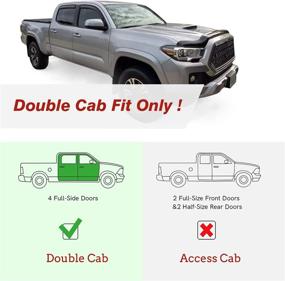 img 3 attached to 🌧️ In-Channel Rain Guards for Tacoma 2016-2022 Double Cab: Side Window Deflectors, Vent Window Visors (Front+Rear) by ISSYAUTO