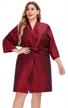 kimono-style salon client gown robe cape in red for hair salons & stylists logo