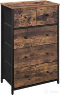 🛠️ songmics ulgs45h: industrial style 5-drawer dresser with wooden front and top - perfect for living room, hallway, nursery логотип