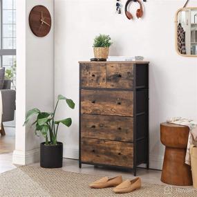 img 1 attached to 🛠️ SONGMICS ULGS45H: Industrial Style 5-Drawer Dresser with Wooden Front and Top - Perfect for Living Room, Hallway, Nursery