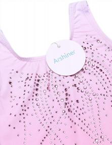 img 2 attached to Arshiner Leotards For Girls Gymnastics With Shorts Color Gradient Shiny Diamond Kids Biketard
