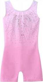 img 4 attached to Arshiner Leotards For Girls Gymnastics With Shorts Color Gradient Shiny Diamond Kids Biketard