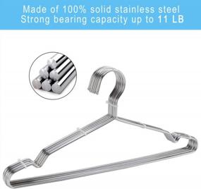 img 1 attached to 10 Pack Heavy Duty Stainless Steel Coat Hangers W/ Non Slip Grooves - Ultra Thin, Space Saving 16.5 Inch Clothes Hanger