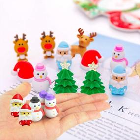 img 1 attached to Adorable 30-Piece Christmas Animal Eraser Set For Kids - Ideal As Classroom Rewards, Desk Pets, Puzzle Solvers, And Party Favors