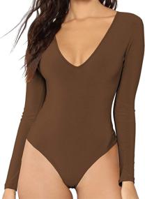 img 4 attached to MANGDIUP Womens Leotard Bodysuit Jumpsuit Women's Clothing : Bodysuits