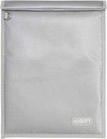 img 4 attached to 📱 15 x 10 inches Faraday Tablet Bag, Phone & Key Fob Faraday Bags, Faraday Cage, Fireproof & Water Resistant Pouch, Anti-Theft Case, Anti-Hacking Blocker (Grey)