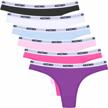 pack of 6 women's cotton thongs with breathable fabric by anzermix logo