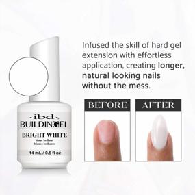 img 2 attached to IBD Building Gel For Hard Nail Extension - Bright White 0.5 Oz