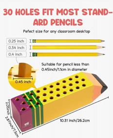 img 3 attached to Деревянная подставка для карандашей Gamenote - 30 пронумерованных отверстий для организованного класса!