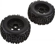 набор из 2 шин для rc-монстр-трака arma ar510092 dboots backflip 3.8", установленных на многоспицевые шестнадцатимиллиметровые колеса с пенными вставками - черный. logo