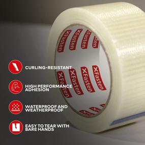 img 1 attached to Transparent Cross Strapping Tape: XFasten Filament Duct Tape 2X30 Yards - 3 Pack