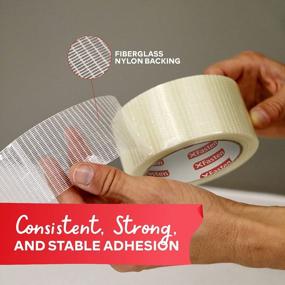 img 2 attached to Transparent Cross Strapping Tape: XFasten Filament Duct Tape 2X30 Yards - 3 Pack