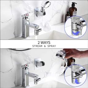 img 3 attached to Chrome Finish GUNMIN 2-Way Faucet Sprayer Combo For Kitchen And Bathroom Faucets With Hand-Held Spray Head, Elastic Hose, And Adhesive Holder (D-1021A)
