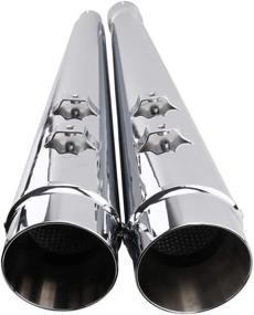 img 2 attached to 🔊 Chrome Megaphone Exhaust Pipe for 2017-2020 Touring, Bagger Models: Street Glide, Dresser, Road King, Electra Glide, Road Glide, Ultra Glide