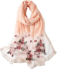 img 4 attached to WINCESS Mulberry Lightweight Embroidered Blanket Women's Accessories and Scarves & Wraps