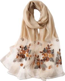 img 3 attached to WINCESS Mulberry Lightweight Embroidered Blanket Women's Accessories and Scarves & Wraps