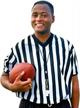 men's striped referee/umpire v-neck jersey by crown sporting goods - official and professional logo