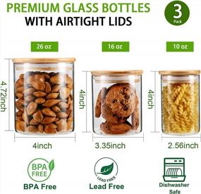 img 3 attached to Keep Your Food Fresh With YULEER Airtight Glass Storage Containers - Set Of 3