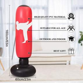 img 1 attached to Unleash Your Inner Fighter: Freestanding Bounce Back Punching Bag For Kids And Adults- Perfect For Karate, MMA, Taekwondo And Fitness