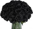 🌹 veryhome halloween artificial flowers silk roses real touch bridal wedding bouquet for home garden party floral decor 10 pcs (black) logo