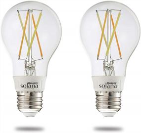 img 4 attached to Bulbrite Solana 2-Pack A19 WiFi Connected Edison Filament LED Smart Light Bulb, Clear