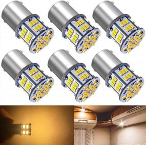 img 4 attached to Pack Of 6 BlyilyB BA15D LED Bulbs - 1130 1142 1176 Bright Warm White Interior Lights For Car, Trailer, Marine, RV, Camper, And Boat (Ideal Tail Light Replacement)