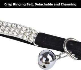 img 1 attached to 🐱 BINGPET Velvet Cat Collar | Adjustable, Safe, Bling Diamante Design with Bells