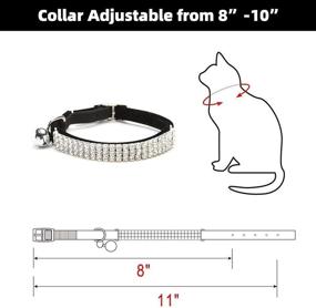 img 3 attached to 🐱 BINGPET Velvet Cat Collar | Adjustable, Safe, Bling Diamante Design with Bells