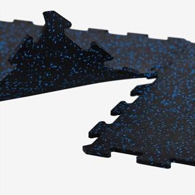 img 1 attached to IncStores Энергетическая резиновая плитка толщиной 6 мм, переплетенная напольная плитка Большие напольные плитки из переработанной резины для более прочного и безопасного подвала, домашнего спортзала, сарая или трейлера синего цвета, 4 упаковки