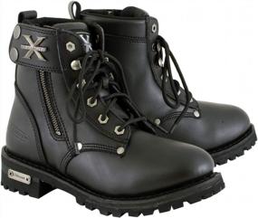 img 4 attached to Women'S Black Leather Zippered Motorcycle Boots - Xelement 2505 Righteous - Size 9