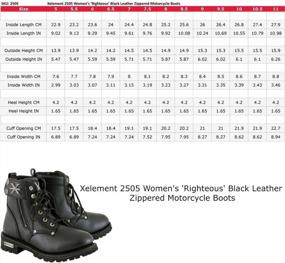 img 2 attached to Women'S Black Leather Zippered Motorcycle Boots - Xelement 2505 Righteous - Size 9