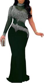 img 4 attached to Aro Lora Glitter Rhinestones Evening Women's Clothing ~ Dresses