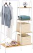 heavy duty clothing rack with shelves, youdenova garment rack for hanging clothes, 4-tier wood storage shelves, white closet organizer logo