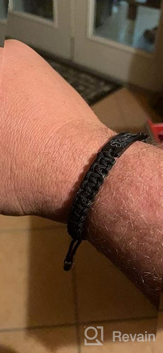 img 1 attached to VNOX Custom Engraving Handmade Braided Rope Adjustable Medical Alert ID Bracelet - Ideal for Adults & Kids, Size 5.9-9 Inches review by Rob Jimenez