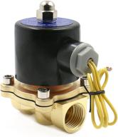 baomain 1/2 inch brass electric solenoid valve for water, air, and fuels - n/c valve with ac 220v power supply logo