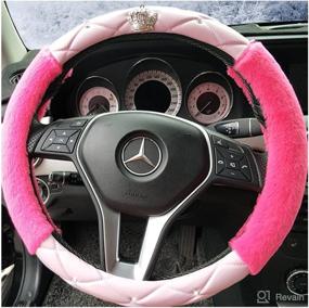 img 4 attached to Color Diamond Leather Steering General Interior Accessories