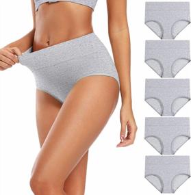 img 4 attached to Molasus Women'S High Waisted Full Coverage Cotton Panties - Regular & Plus Sizes Available