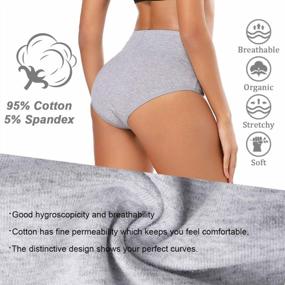 img 3 attached to Molasus Women'S High Waisted Full Coverage Cotton Panties - Regular & Plus Sizes Available