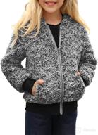 comxiao girls hooded fleece jackets with full zip and pockets - warm winter outwear featuring faux shearling coating logo