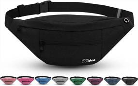 img 4 attached to Waterproof Crossbody Fanny Pack For Women And Men - Perfect For Running, Hiking, Traveling, And Skiing - Fashionable And Convenient Crossbody Purse With 4 Zippered Pockets In Classic Black