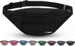 waterproof crossbody fanny pack for women and men - perfect for running, hiking, traveling, and skiing - fashionable and convenient crossbody purse with 4 zippered pockets in classic black logo