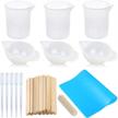 get perfect resin mixing with jatidne silicone measuring cups, wooden sticks, mat and finger cots - 100ml logo