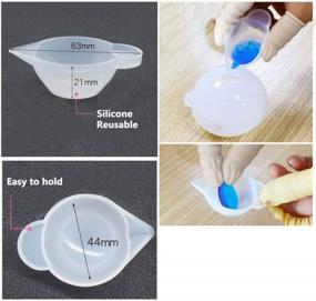 img 2 attached to Get Perfect Resin Mixing With Jatidne Silicone Measuring Cups, Wooden Sticks, Mat And Finger Cots - 100Ml