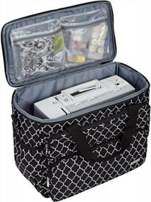 img 3 attached to 🧵 NICOGENA Sewing Machine Carrying Case: Universal Travel Tote - Ideal for Singer, Brother, Janome and Accessories - Lantern Black Design