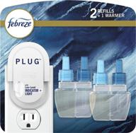 🌊 febreze ocean scent plug in air freshener: eliminate strong odors with 1 warmer + 2 oil refills логотип