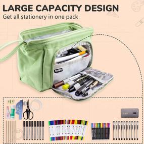 img 3 attached to Extra Large Pencil Case For Students - Teskyer Big Capacity Pencil Pouch, Easy To Carry Bag For Men And Women