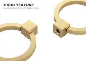 img 2 attached to RZDEAL 12Pcs 2.0" X 1-7/9" Solid Brasss Pulls For Dresser Drawer Ring Pulls Furniture Hardware Brushed Gold Wardrobe Door Handles