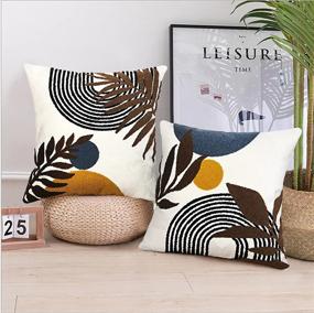 img 3 attached to Add Style To Your Home With Merrycolor'S Boho Pillow Cover: Soft Geometric Leaves Accent For Modern Aesthetic Decor!